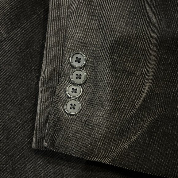 Pronto Uomo Mens Black Corduroy Blazer Sport Coat Two Button Casual Jacket 46S - Picture 8 of 16